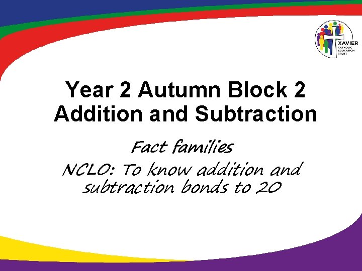 Year 2 Autumn Block 2 Addition and Subtraction Fact families NCLO: To know addition