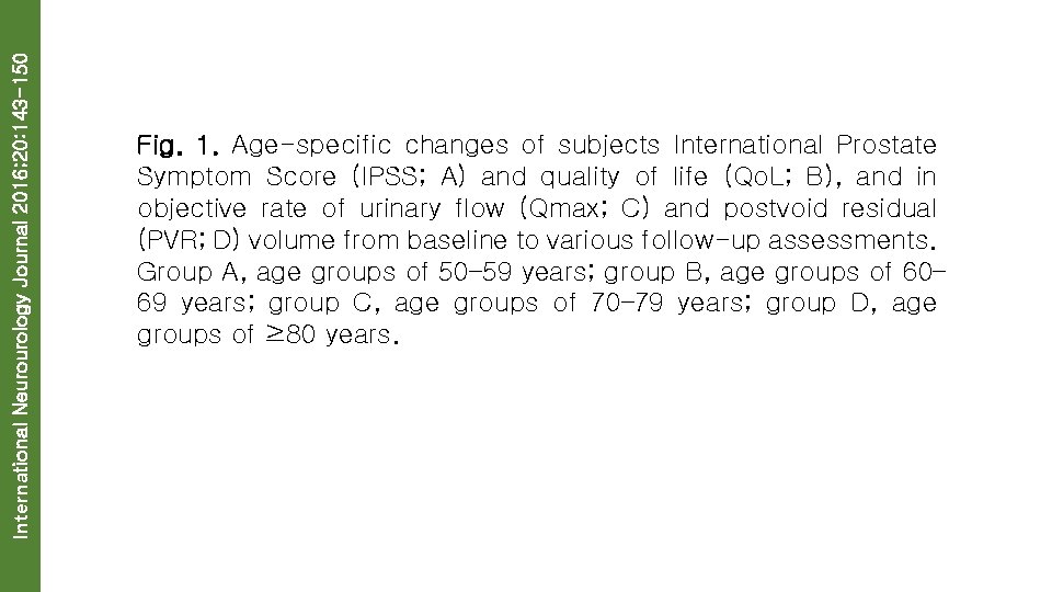 International Neurourology Journal 2016; 20: 143 -150 Fig. 1. Age-specific changes of subjects International