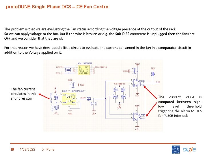 proto. DUNE Single Phase DCS – CE Fan Control 10 1/23/2022 X. Pons 