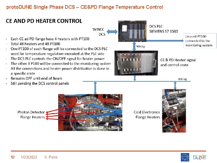 proto. DUNE Single Phase DCS – CE&PD Flange Temperature Control 12 1/23/2022 X. Pons