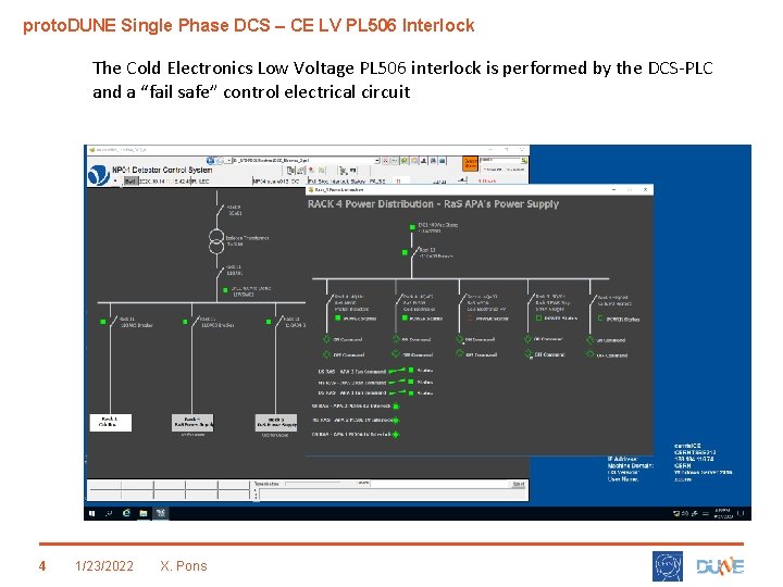 proto. DUNE Single Phase DCS – CE LV PL 506 Interlock The Cold Electronics