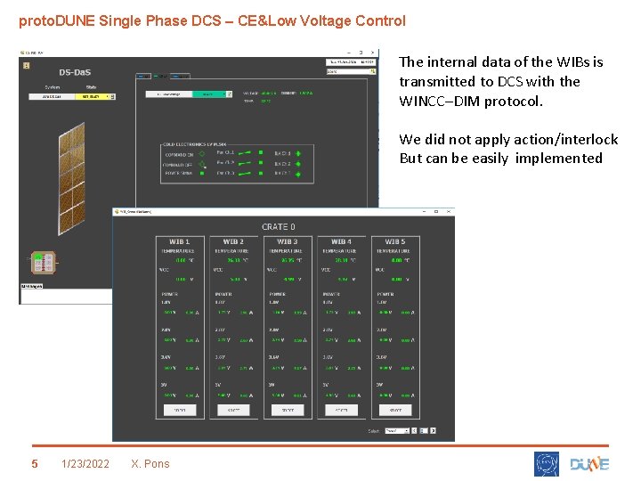 proto. DUNE Single Phase DCS – CE&Low Voltage Control The internal data of the