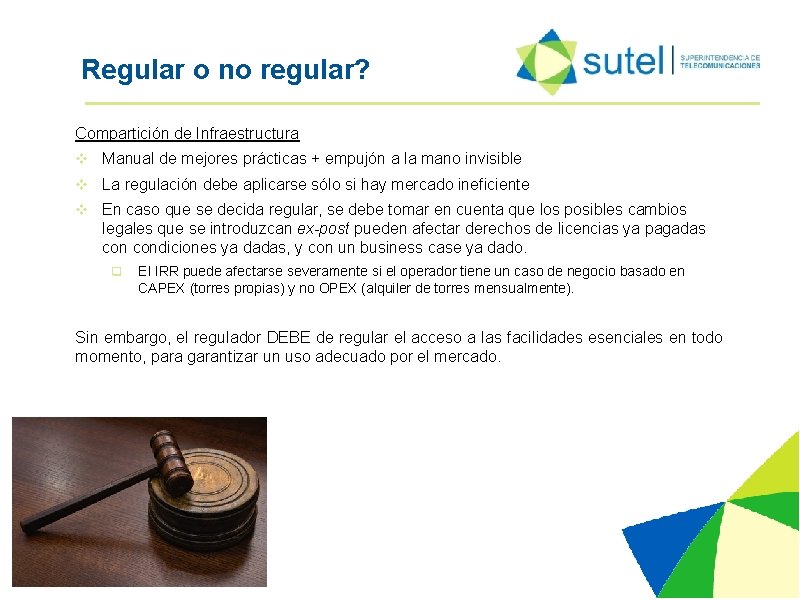 Regular o no regular? Compartición de Infraestructura v Manual de mejores prácticas + empujón