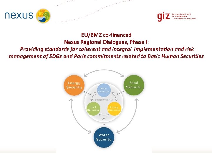 EU/BMZ co-financed Nexus Regional Dialogues, Phase I: Providing standards for coherent and integral implementation