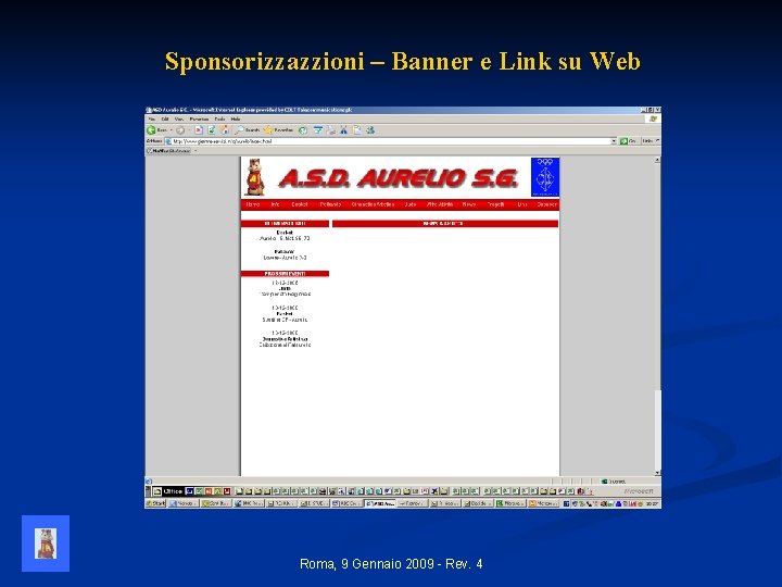Sponsorizzazzioni – Banner e Link su Web Roma, 9 Gennaio 2009 - Rev. 4