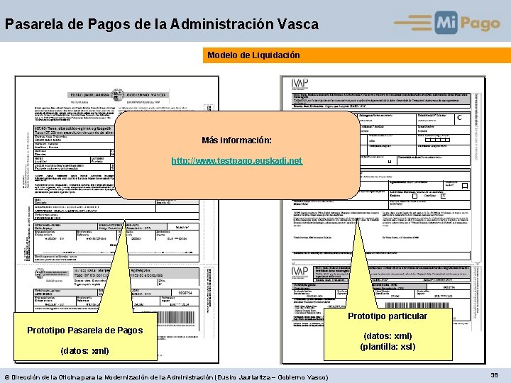 Pasarela de Pagos de la Administración Vasca Modelo de Liquidación Más información: http: //www.