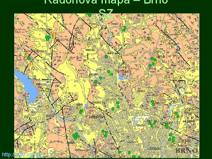 Radonová mapa – Brno SZ 19 http: //nts 2. cgu. cz/ 