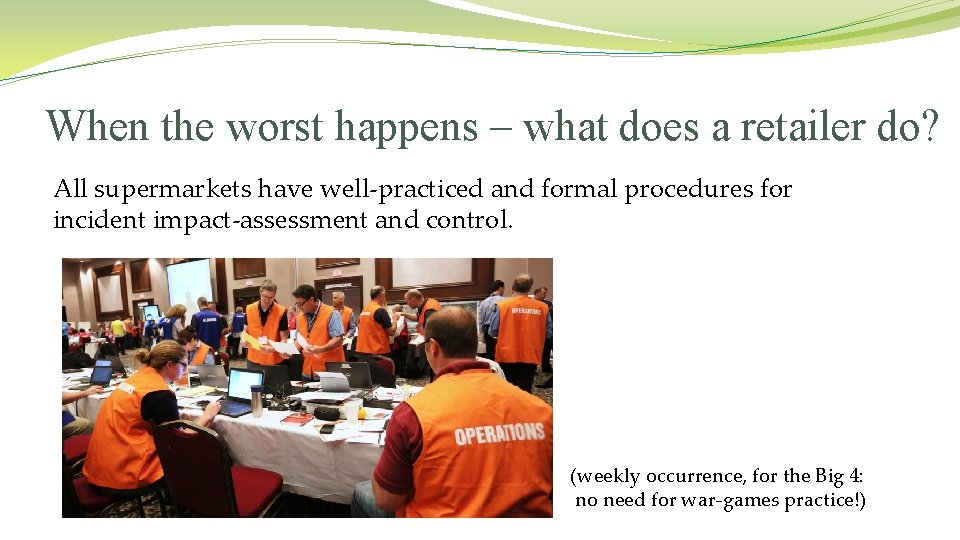 When the worst happens – what does a retailer do? All supermarkets have well-practiced When the worst happens – what does a retailer do? All supermarkets have well-practiced