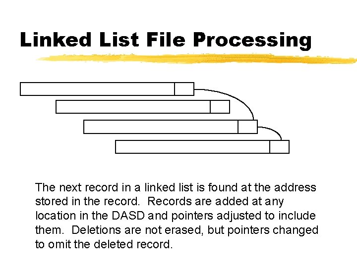 Linked List File Processing The next record in a linked list is found at