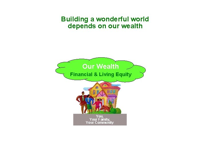 Building a wonderful world depends on our wealth Our Wealth Financial & Living Equity