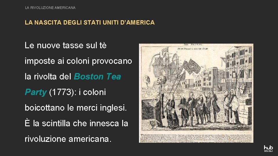 LA RIVOLUZIONE AMERICANA LA NASCITA DEGLI STATI UNITI D’AMERICA Le nuove tasse sul tè