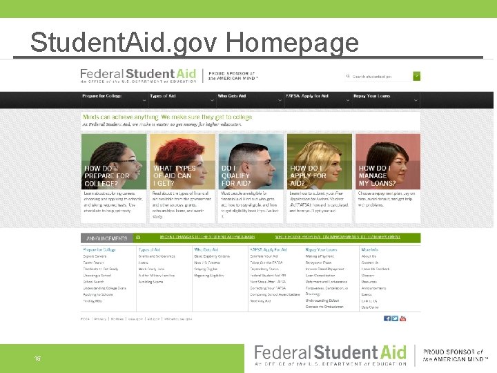Student. Aid. gov Homepage 15 