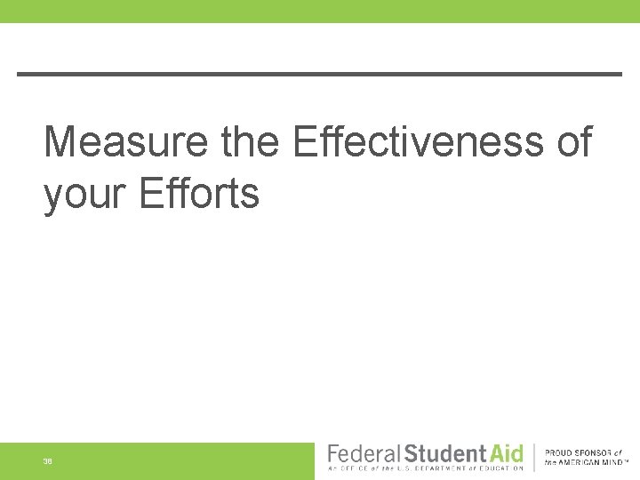 Measure the Effectiveness of your Efforts 38 