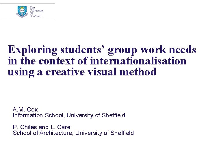 Exploring students’ group work needs in the context of internationalisation using a creative visual