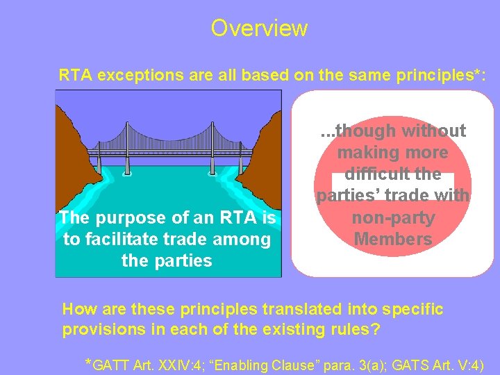 Overview RTA exceptions are all based on the same principles*: The purpose of an