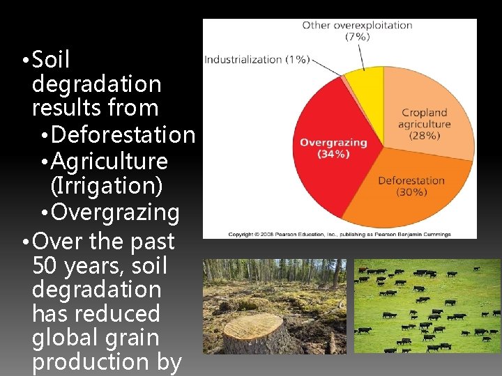 Soil degradation has many causes • Soil degradation results from • Deforestation • Agriculture