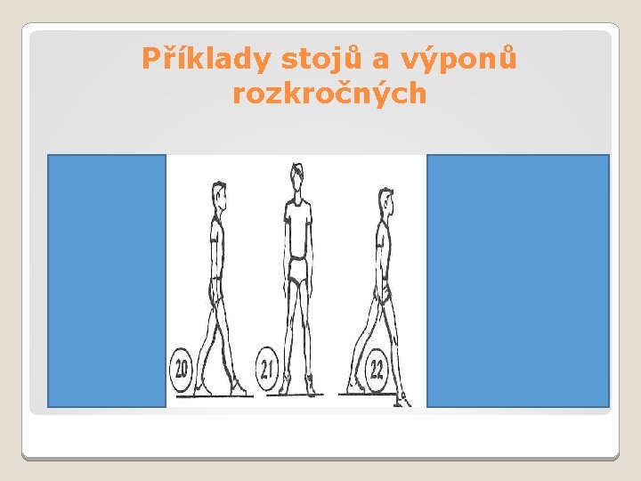 Příklady stojů a výponů rozkročných 