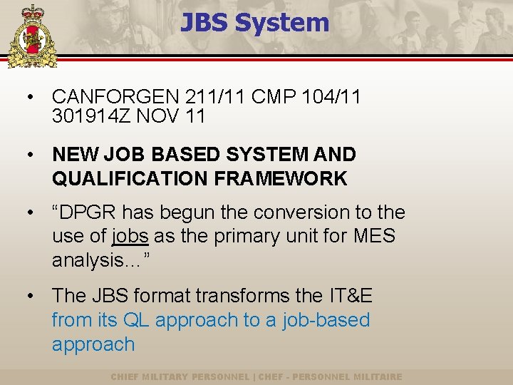 JBS System • CANFORGEN 211/11 CMP 104/11 301914 Z NOV 11 • NEW JOB