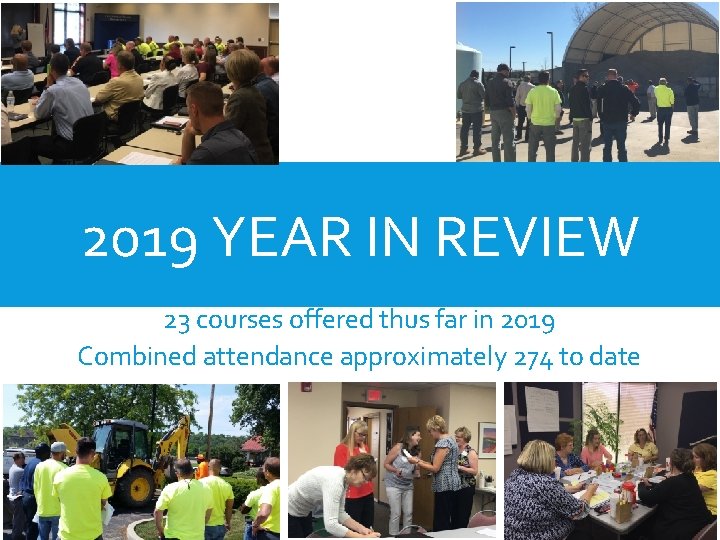 2019 YEAR IN REVIEW 23 courses offered thus far in 2019 Combined attendance approximately