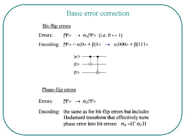 Basic error correction 