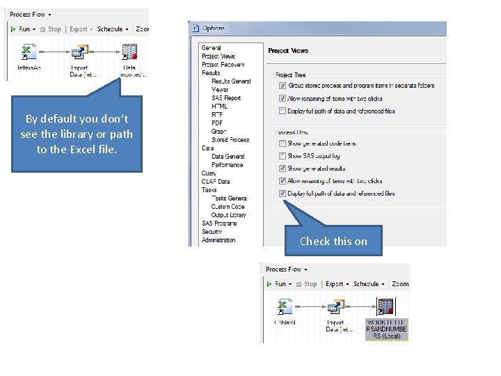 By default you don’t see the library or path to the Excel file. Check