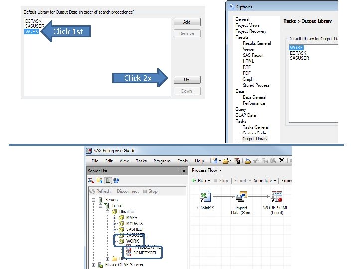 Click 1 st Click 2 x 