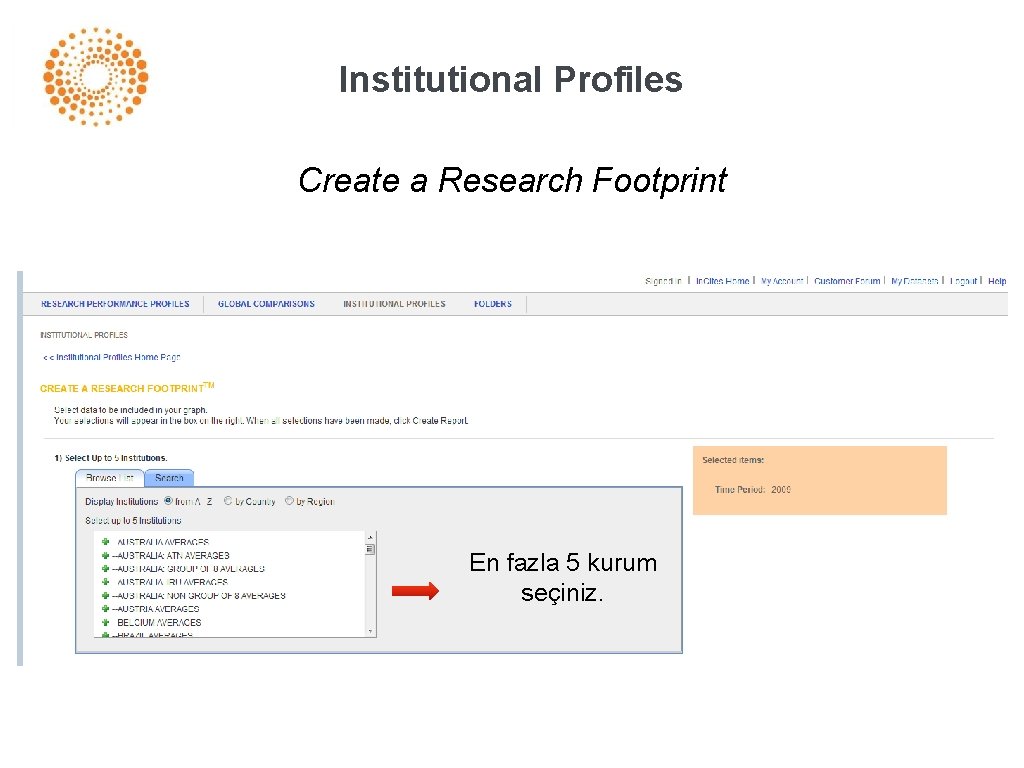 Institutional Profiles Create a Research Footprint En fazla 5 kurum seçiniz. 