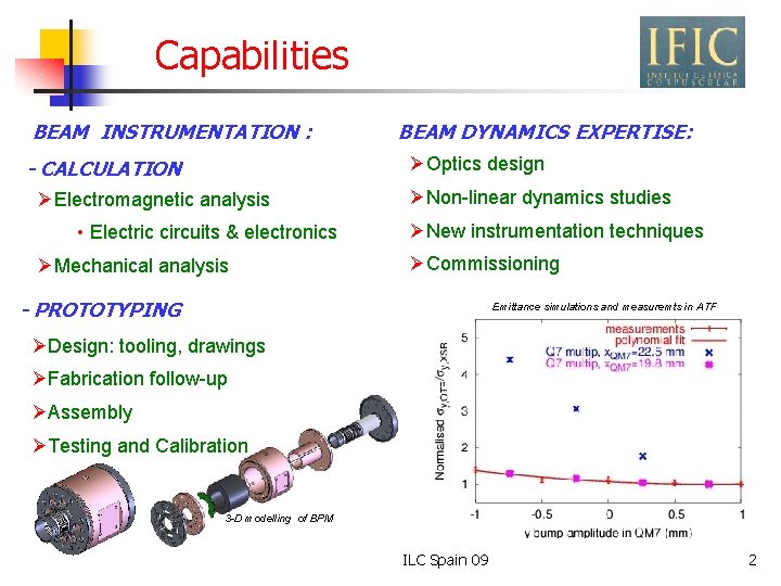 Capabilities BEAM INSTRUMENTATION : - CALCULATION ØElectromagnetic analysis • Electric circuits & electronics ØMechanical