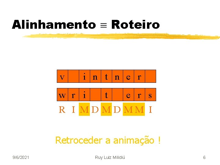 Alinhamento Roteiro v i n t n e r w r i t e