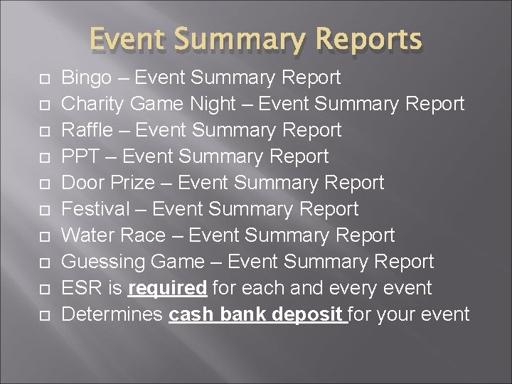 Event Summary Reports Bingo – Event Summary Report Charity Game Night – Event Summary