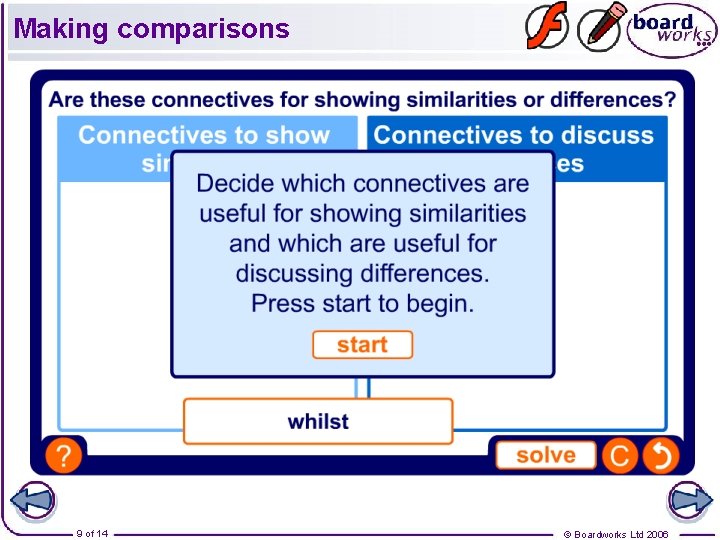 Making comparisons 9 of 14 © Boardworks Ltd 2006 