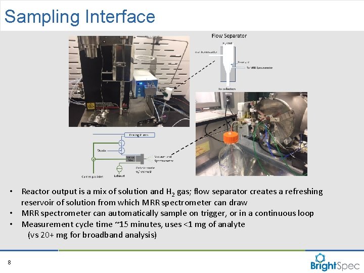 Sampling Interface • Reactor output is a mix of solution and H 2 gas; Sampling Interface • Reactor output is a mix of solution and H 2 gas;