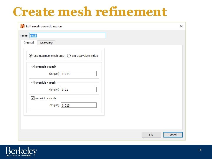 Create mesh refinement 14 