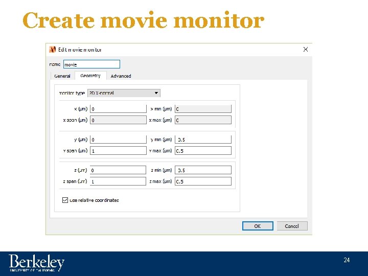 Create movie monitor 24 