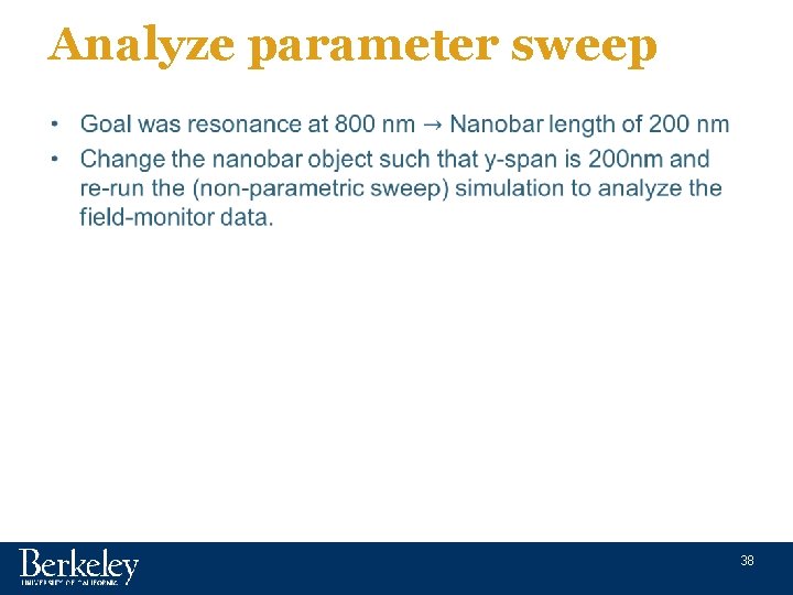Analyze parameter sweep • 38 