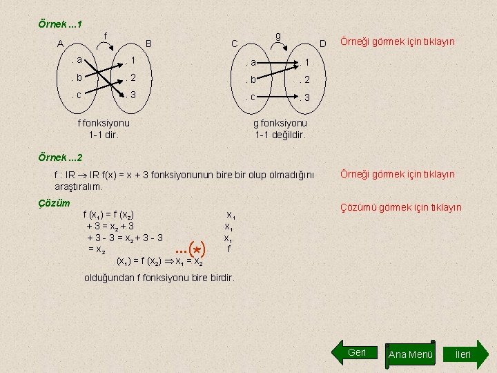Örnek. . . 1 f A B g C D . a . 1