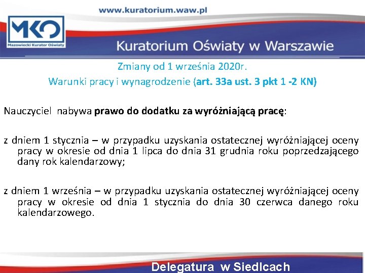 Zmiany od 1 września 2020 r. Warunki pracy i wynagrodzenie (art. 33 a ust.