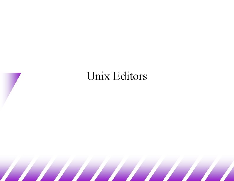 Unix Editors 