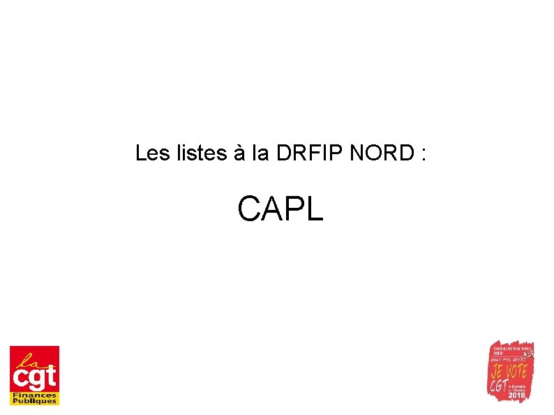 Les listes à la DRFIP NORD : CAPL 