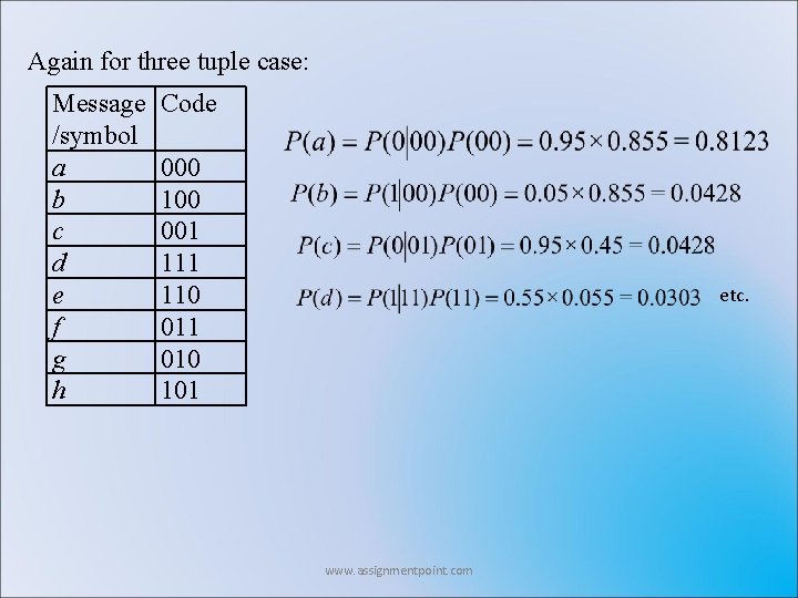 Again for three tuple case: Message /symbol a b c d e f g Again for three tuple case: Message /symbol a b c d e f g