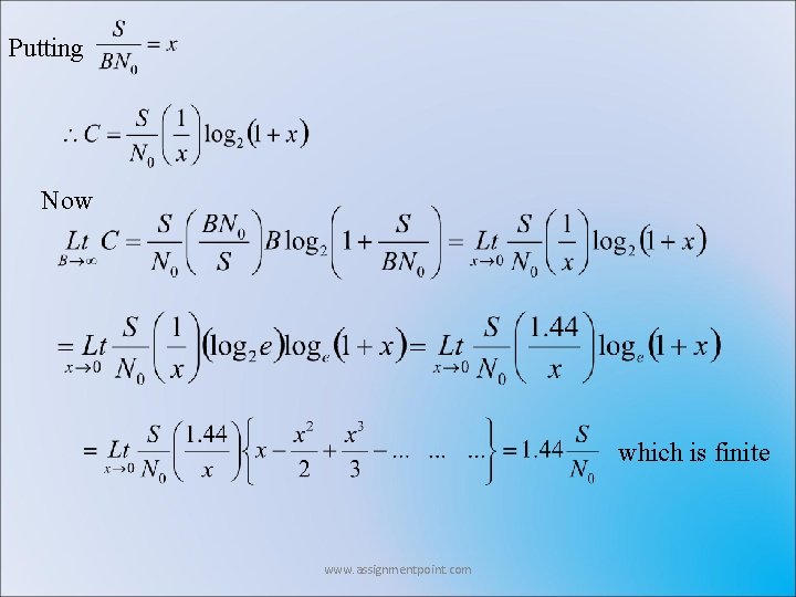 Putting Now which is finite www. assignmentpoint. com Putting Now which is finite www. assignmentpoint. com