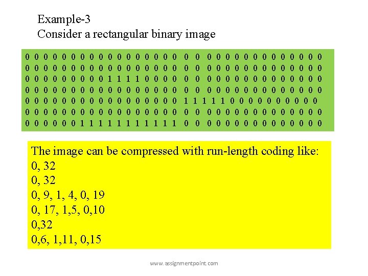 Example-3 Consider a rectangular binary image 0 0 0 0 0 0 0 0 Example-3 Consider a rectangular binary image 0 0 0 0 0 0 0 0