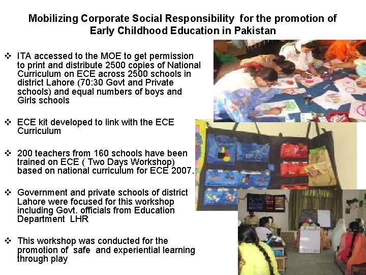 Mobilizing Corporate Social Responsibility for the promotion of Early Childhood Education in Pakistan v