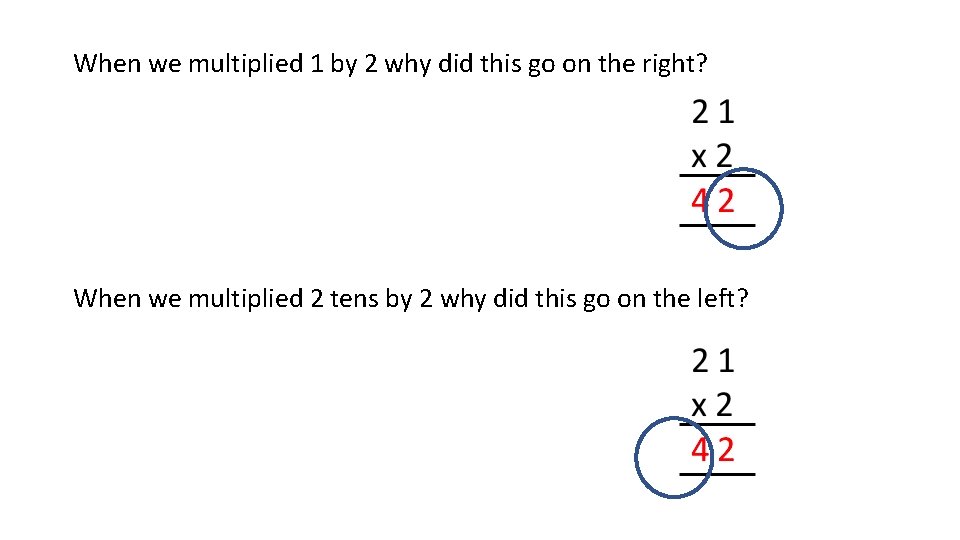 When we multiplied 1 by 2 why did this go on the right? When