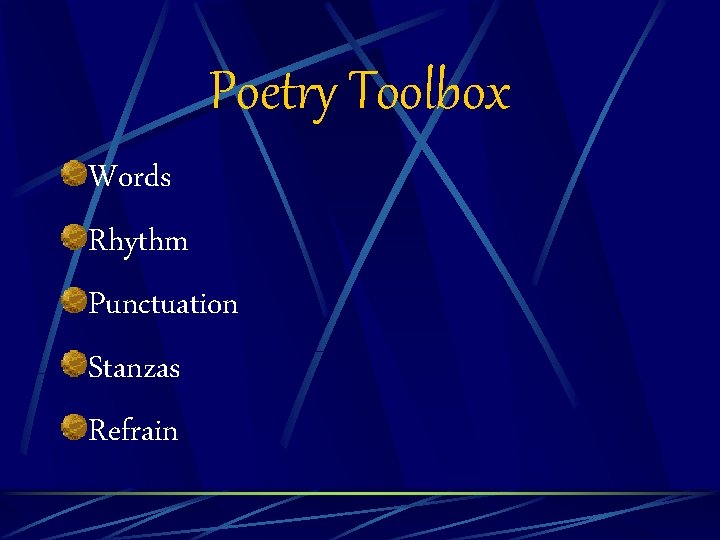 Poetry Toolbox Words Rhythm Punctuation Stanzas Refrain 