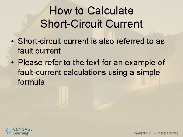How to Calculate Short-Circuit Current • Short-circuit current is also referred to as fault How to Calculate Short-Circuit Current • Short-circuit current is also referred to as fault