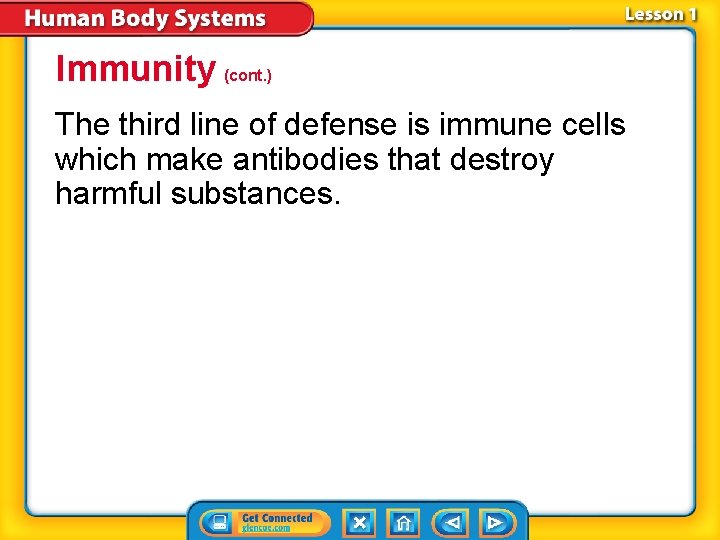 Immunity (cont. ) The third line of defense is immune cells which make antibodies