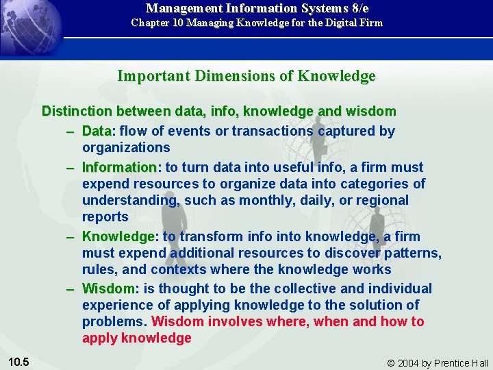 Management Information Systems 8/e Chapter 10 Managing Knowledge for the Digital Firm Important Dimensions