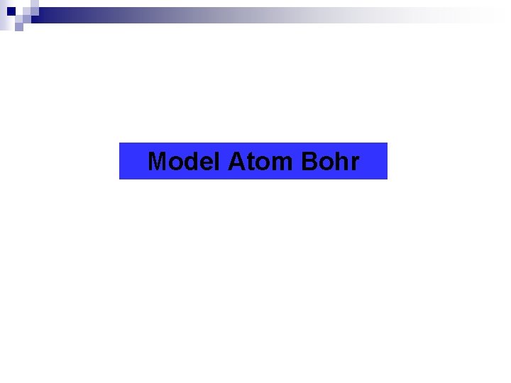 Model Atom Bohr 