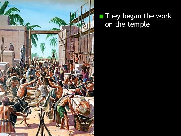 They began the work on the temple 